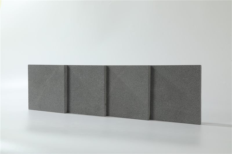 Black smooth ashlar tiles shown in closer detail