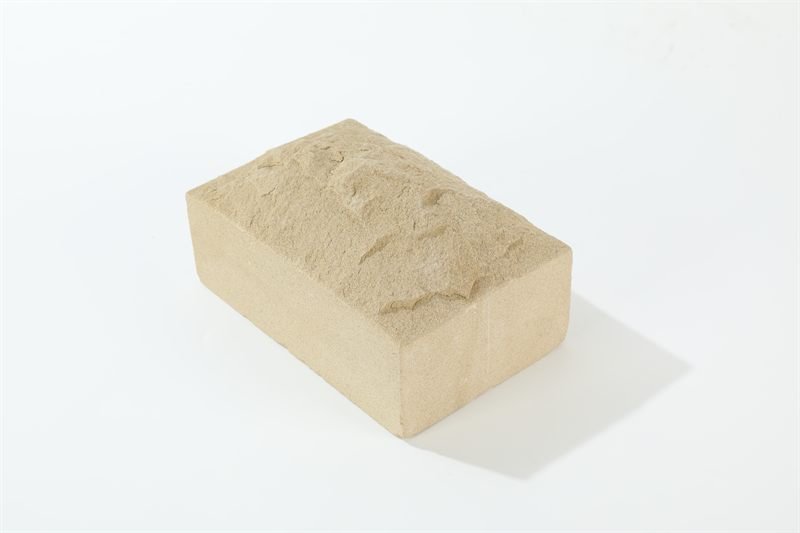 Beige sandstone bricks — mushroom face shown in closer detail