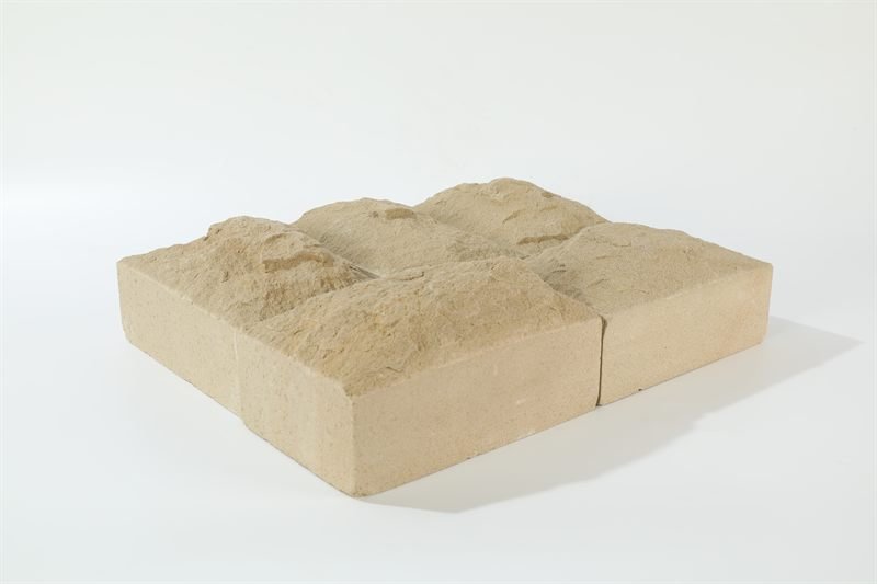 Additional view of beige sandstone bricks — mushroom face