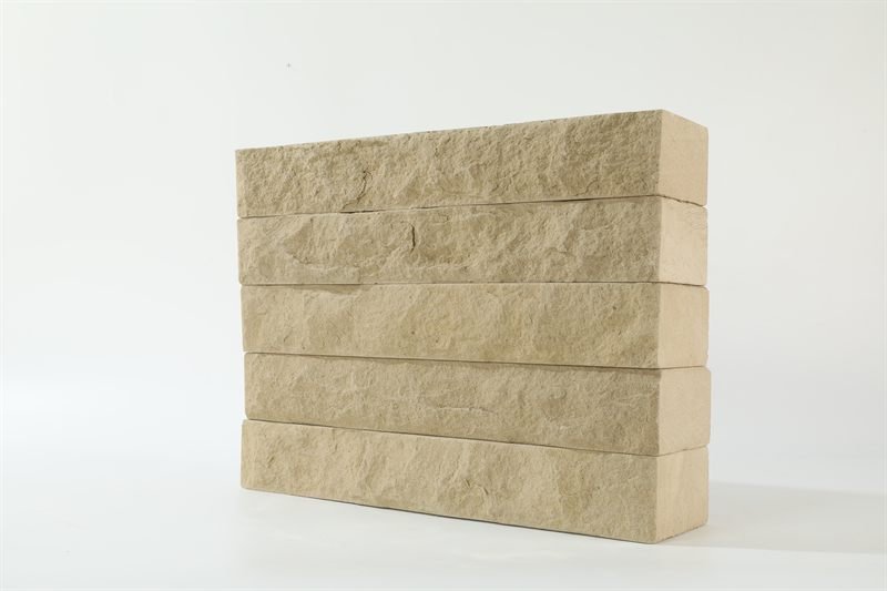 Beige Sandstone Walling — Natural Face with a natural pitched face finish