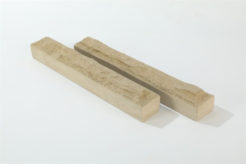 Beige sandstone walling — mushroom face showing natural colour and shape variation