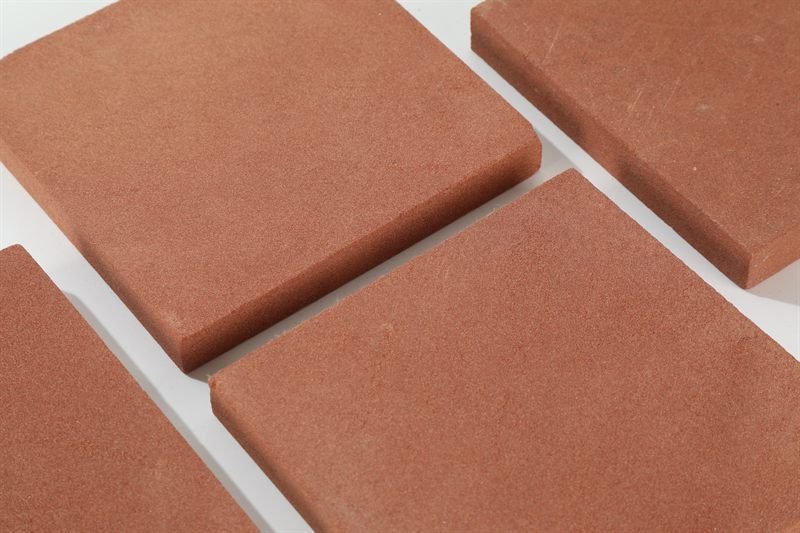Additional view of red sandstone tiles