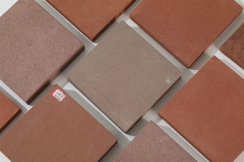 Red Sandstone Tiles with a honed / rockfaced finish