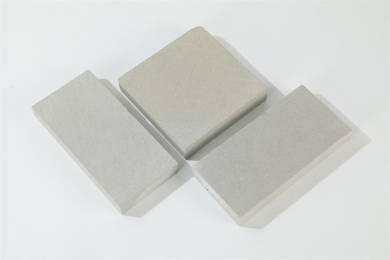 Light grey sandstone tiles shown in closer detail
