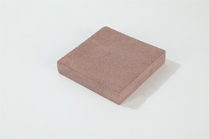Red sandstone tiles showing natural colour and shape variation