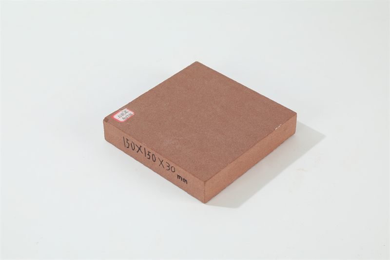 Red sandstone tiles shown in closer detail