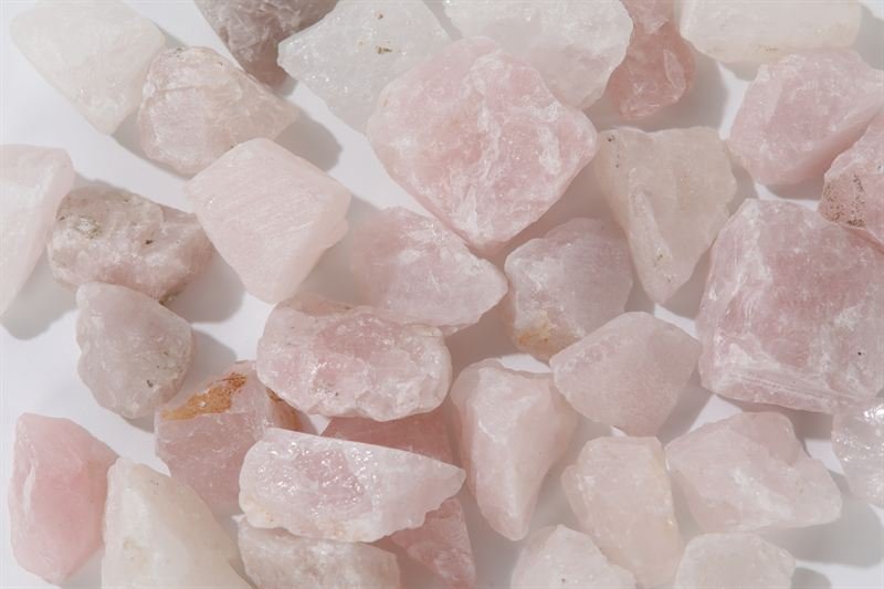 Rose quartz in 10–35mm shown from another angle