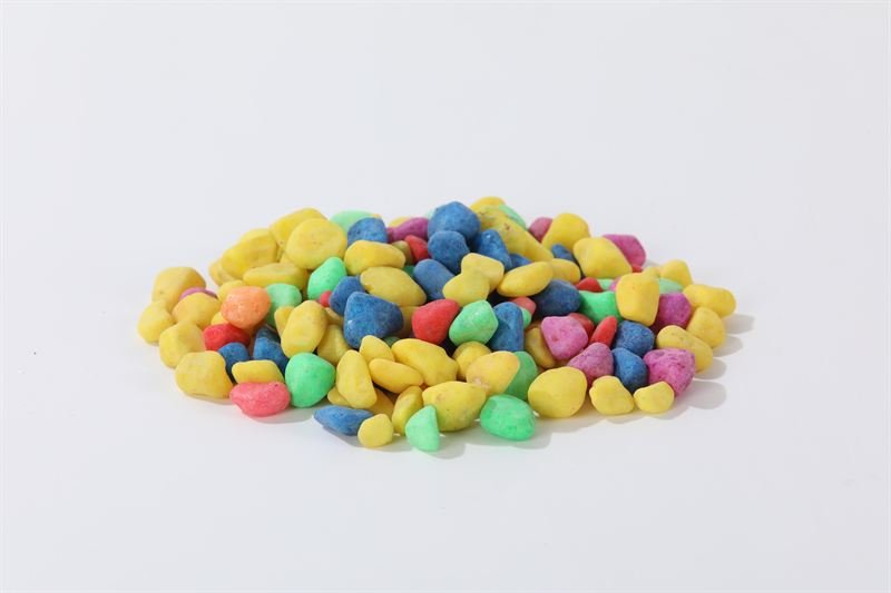 Dyed coloured gravel shown in closer detail