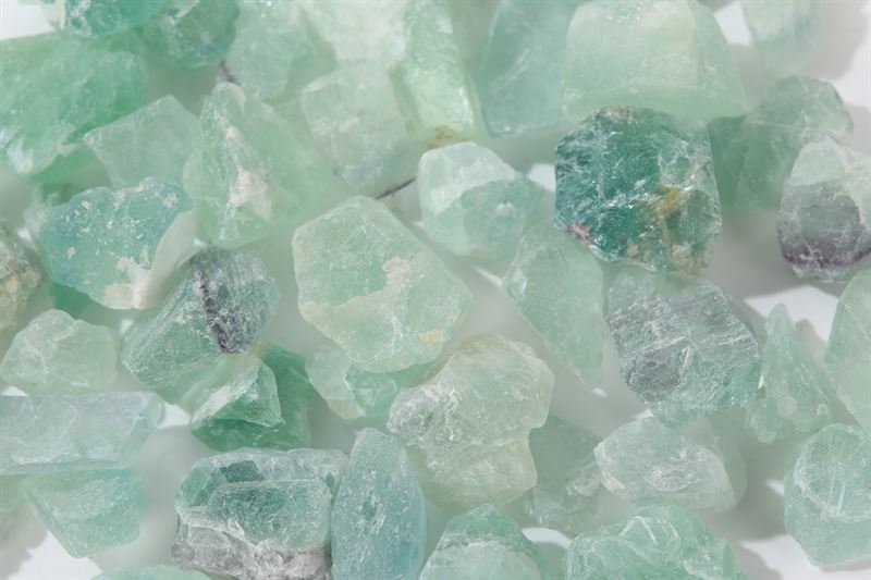 Green fluorite in 10–30mm shown from another angle