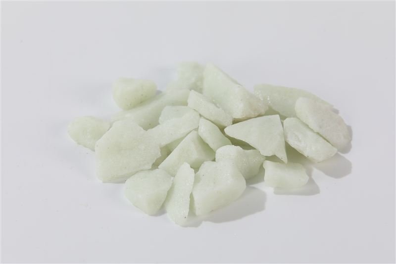 Luminous White Jade Chips with a natural finish