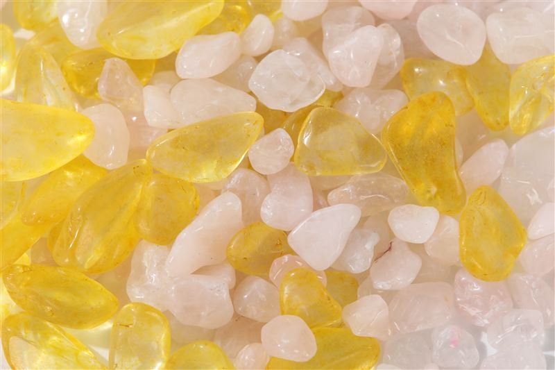 Yellow & rose glass mix showing surface texture