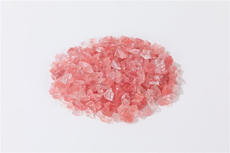 Rose crushed glass shown in closer detail