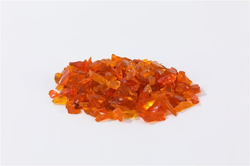 Amber crushed glass shown in closer detail