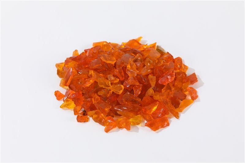 Amber Crushed Glass with a tempered finish