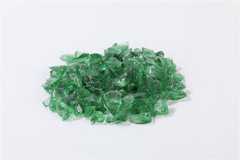 Green Crushed Glass with a tempered finish