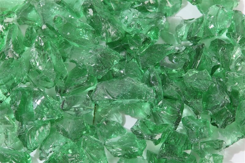 Additional view of green crushed glass
