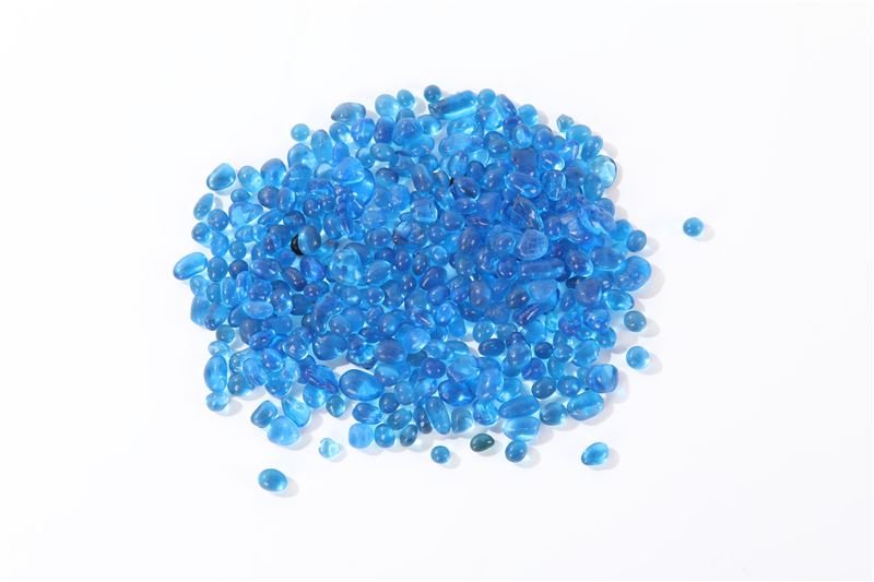 Additional view of blue glass beads