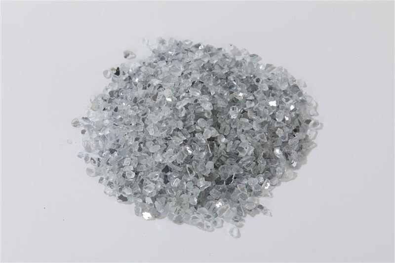 Additional view of silver crushed glass