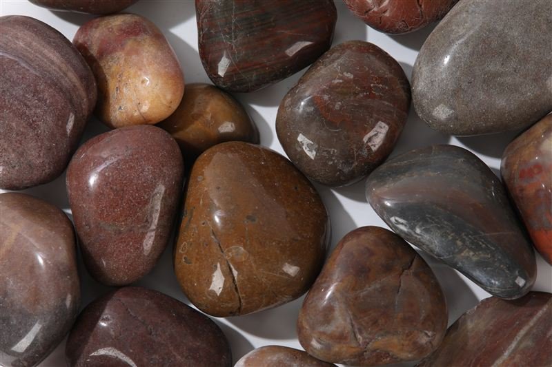 Additional view of dark natural mixed high polished pebbles