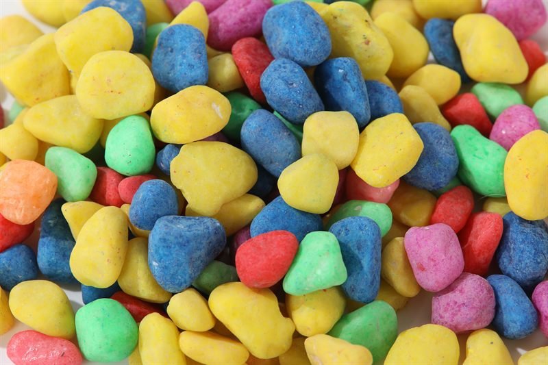 Dyed Coloured Gravel with a coated finish