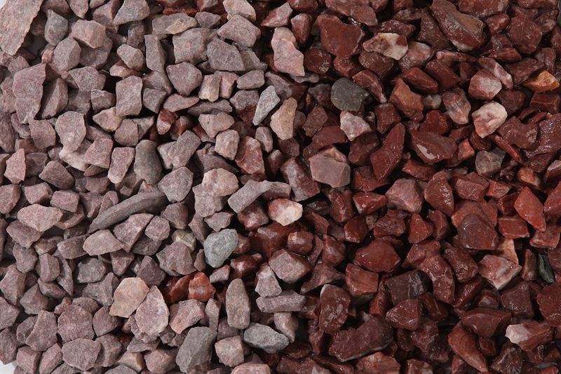 Cinnabar Red Crushed Aggregate with a natural finish