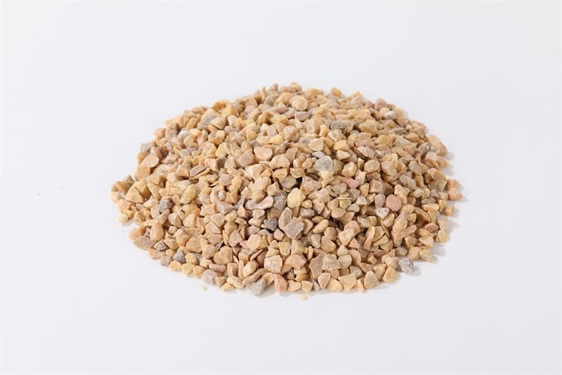 Gold yellow crushed aggregate in 5–15mm shown from another angle