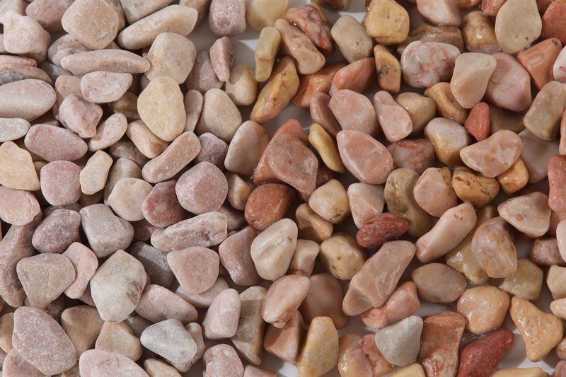 Light Pink Rounded Gravel with a natural finish