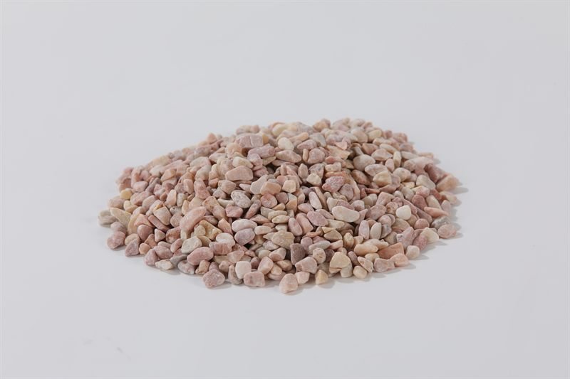 Light pink rounded gravel in 5–10mm showing natural shape variation