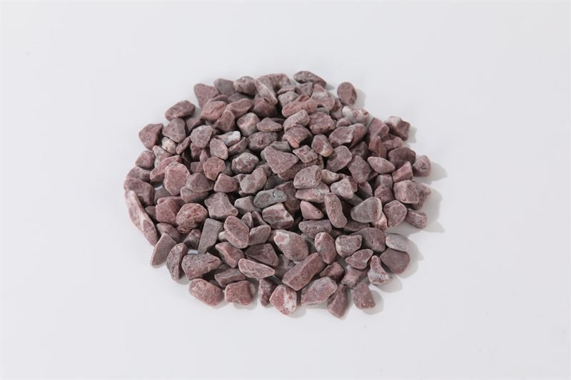 Red rounded gravel in 10–15mm showing natural shape variation