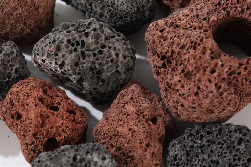Further detail of red & grey volcanic rock in 40–70mm