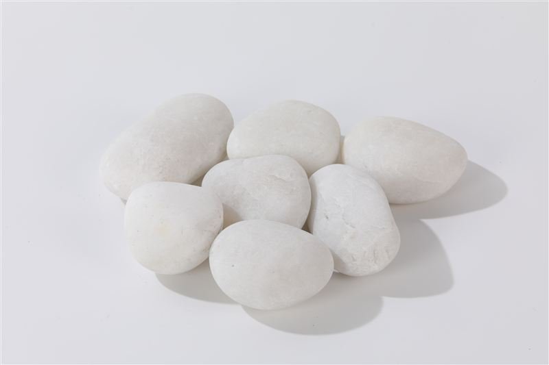 Ivory white pebbles showing natural colour and shape variation
