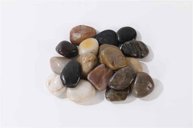 Natural mixed colour pebbles shown in closer detail
