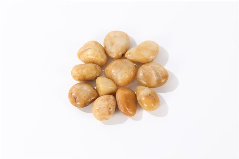 Additional view of yellow high polished pebbles