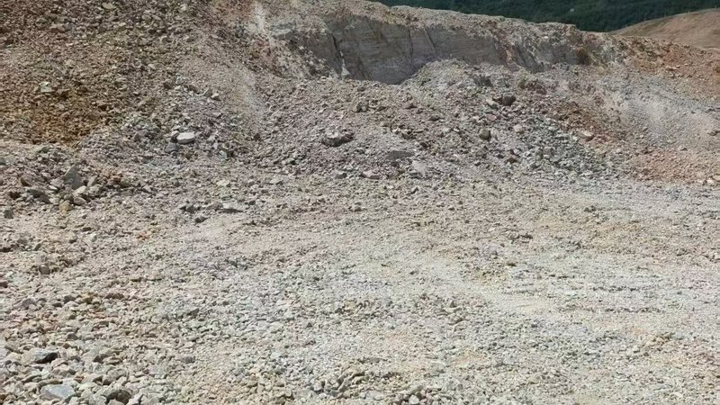 White quartz raw material at a quarry in China