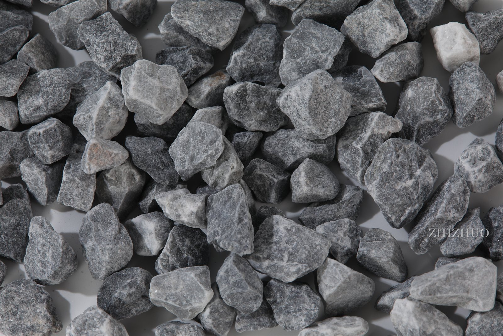 Dark grey crushed gravel, close-up