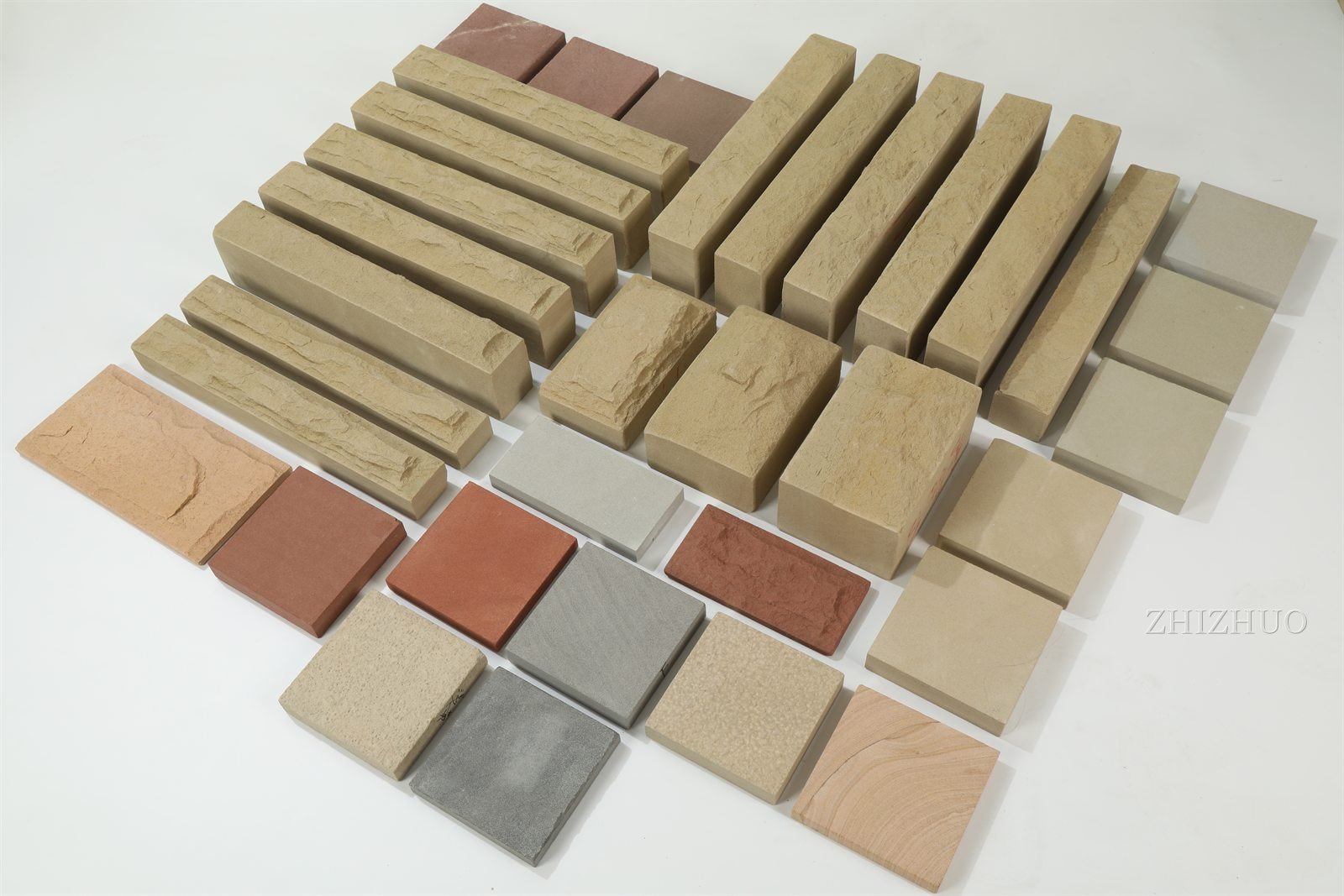 The Zhizhuo sandstone range — walling bricks, strips, tiles and slabs
