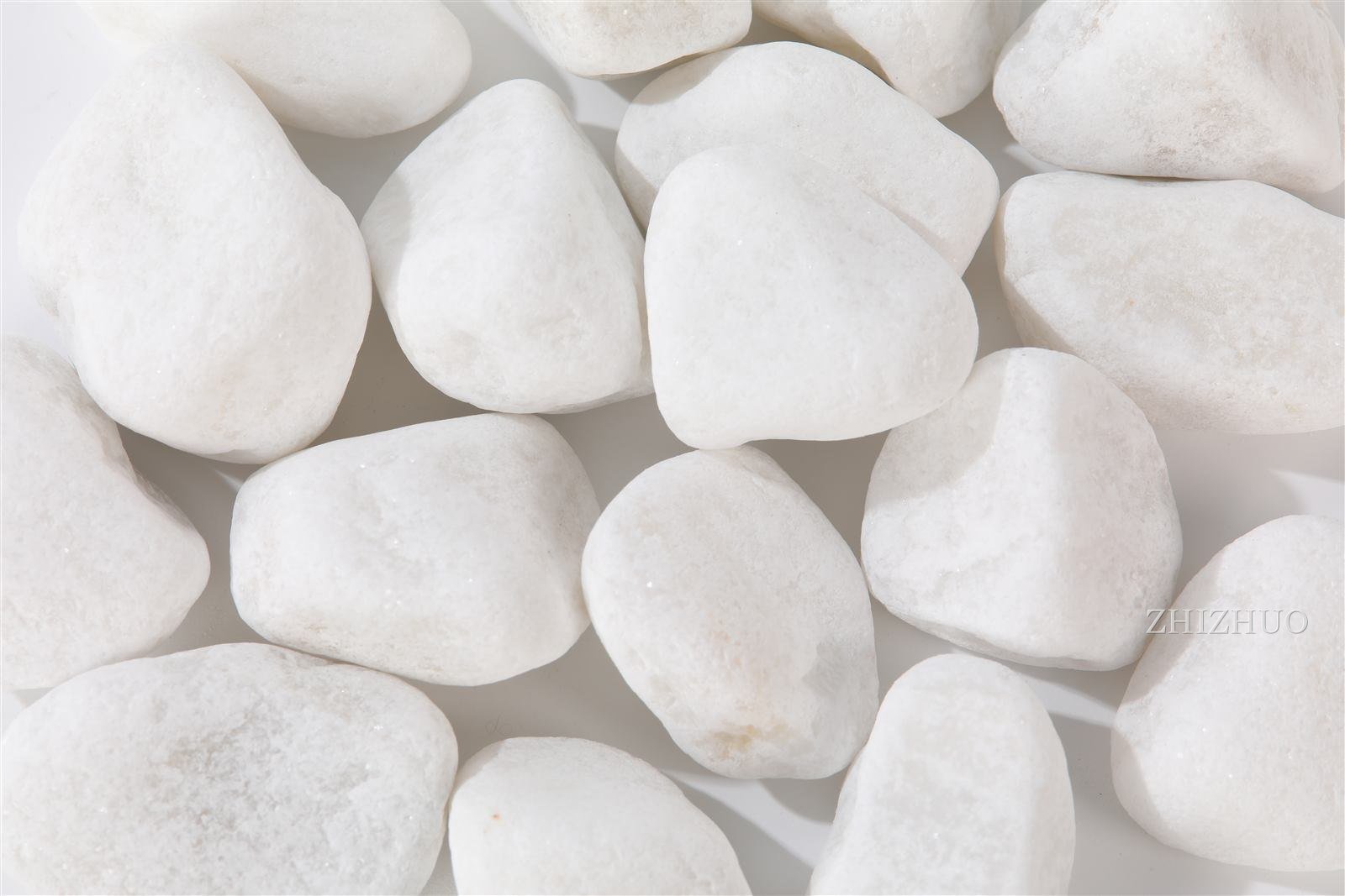 Snow white pebbles, close-up