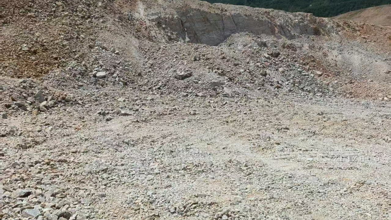 White quartz raw material at a quarry in China